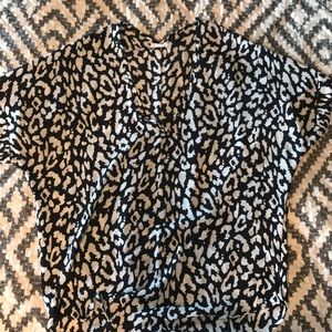 Leopard V Neck Blouse